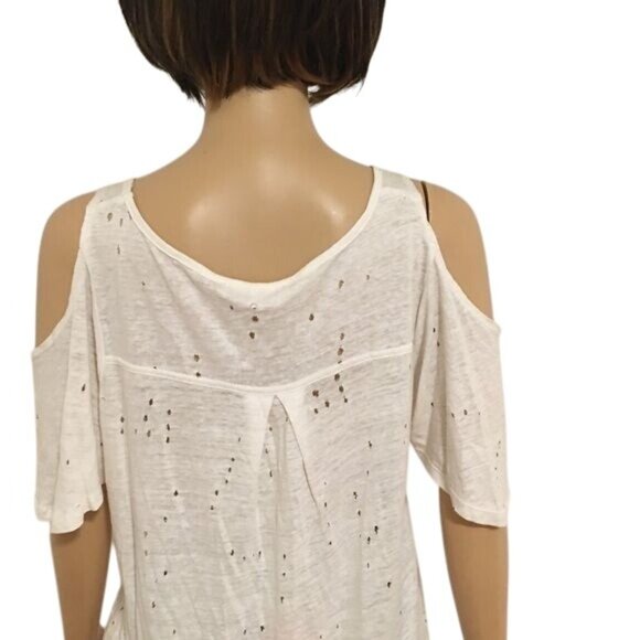 Olivaceous -- Cold Shoulder Linen Blend Top or Coverup - Picture 10 of 16